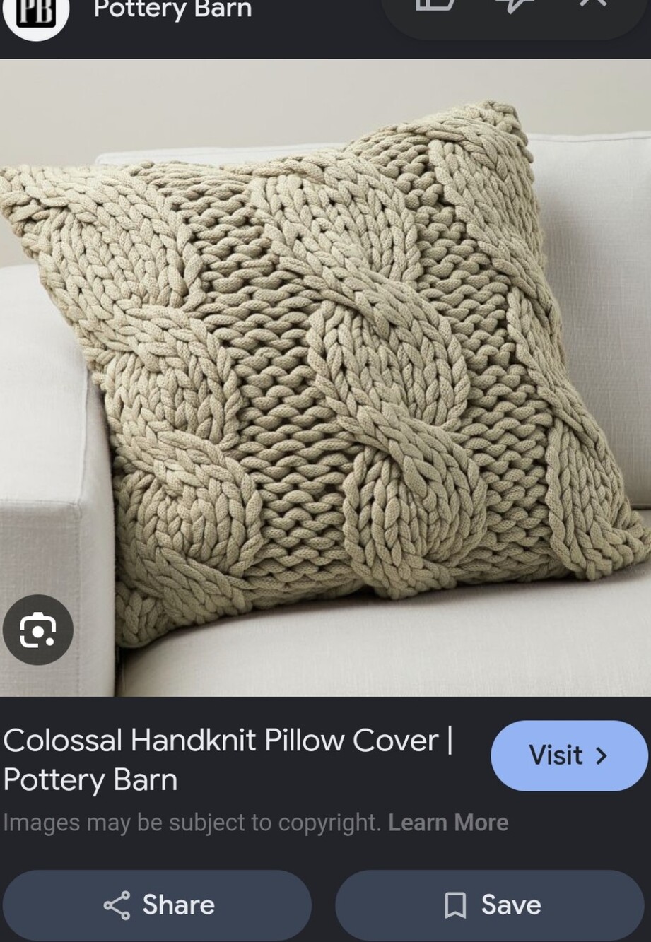 Pottery Barn Colossal Pillow Sham